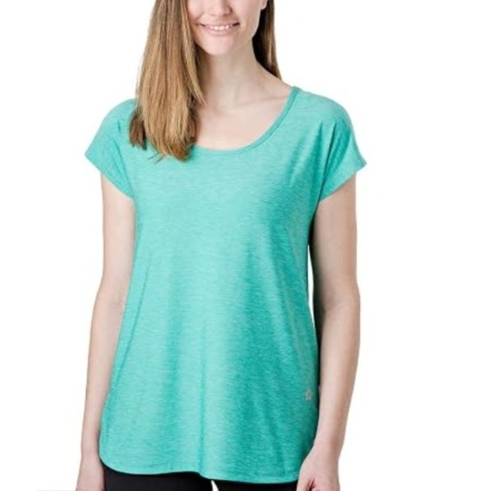 Tuff Athletics Women's Sz XL Active T-Shirt Spectra Green Heathered Short Sleeve